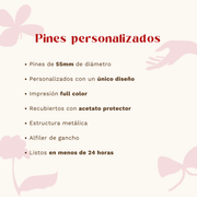 Pines Personalizados Plateado 55mm Diseño Incluido | Ideal Souvenirs
