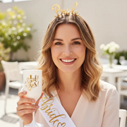 Kit Novia Bride para Despedida de Soltera | Vincha + Copa + Banda