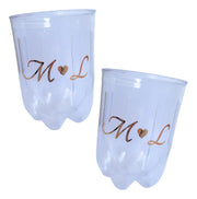 2 Vasos para Fernet Personalizados con Iniciales a Elección – Cristal