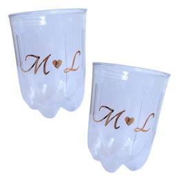 2 Vasos para Fernet Personalizados con Iniciales a Elección – Cristal