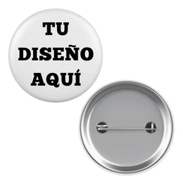 Pines Personalizados Plateado 55mm Diseño Incluido x15. Ideal Souvenirs